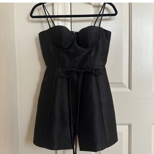 ANIS Collection Black Corset Bustier Romper Skater Dress Style Women's M